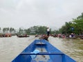 Take a boat at Yen stream .Huong pagoda festival. My Duc, Hanoi, Vietnam March 2, 2019