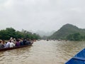 Take a boat at Yen stream .Huong pagoda festival. My Duc, Hanoi, Vietnam March 2, 2019