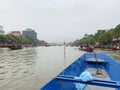 Take a boat at Yen stream .Huong pagoda festival. My Duc, Hanoi, Vietnam March 2, 2019