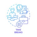 Take breaks blue gradient concept icon Royalty Free Stock Photo