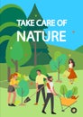 Take care of nature concept. Charity community plant a tree.