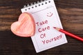 Take care of yourself handwritten Royalty Free Stock Photo
