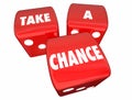 Take a Chance Three Red Dice Rolling Royalty Free Stock Photo