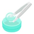 Take contact lens icon cartoon vector. Clean vision