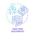 Take core documents blue gradient concept icon