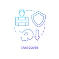 Take cover blue gradient concept icon Royalty Free Stock Photo