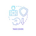 Take cover blue gradient concept icon