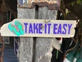 Take it easy sign Royalty Free Stock Photo