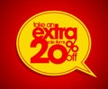 Take an extra 20% off speech bubble.