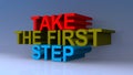 Take the first step on blue Royalty Free Stock Photo