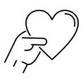 Take friend heart icon, outline style