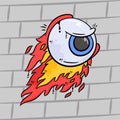 Take a glimpse at this creatively designed flaming eyeball in cartoon style