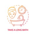 Take a long bath concept icon