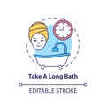 Take a long bath concept icon