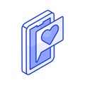 Take a look at this trendy isometric icon of romantic chat, love message vector