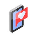 Take a look at this trendy isometric icon of romantic chat, love message vector