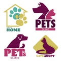 Take me home animal shelter and pets clinic graphic logo Royalty Free Stock Photo