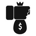 Take money bag icon simple vector. Credit finance