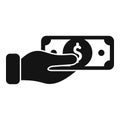 Take money cash icon simple vector. Finance help