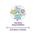 Take more responsibilities concept icon