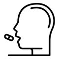 Take morning pill icon, outline style