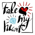 take my heart black and white Royalty Free Stock Photo