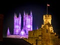 Lincoln Cathedral and Lincoln Castle at night Royalty Free Stock Photo