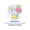 Take notes concept icon