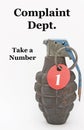 Take A Number Hand Grenade Royalty Free Stock Photo