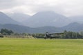 Take-off of biplane Royalty Free Stock Photo