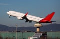 Take off passenger plane in the sky. Royalty Free Stock Photo