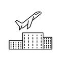 take off, roll o plane, transportation line icon. elements of airport, travel illustration icons. signs, symbols can be used for Royalty Free Stock Photo