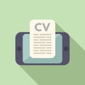 Take online cv icon flat vector. Crew deal service Royalty Free Stock Photo