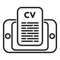 Take online cv icon outline vector. Crew deal service Royalty Free Stock Photo