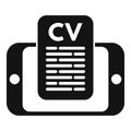 Take online cv icon simple vector. Crew deal service Royalty Free Stock Photo