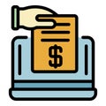 Take online loan icon color outline vector