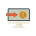 Take online loan icon flat isolated vector