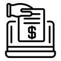 Take online loan icon, outline style