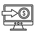 Take online loan icon, outline style