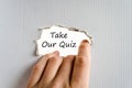 Take our quiz text concept Royalty Free Stock Photo