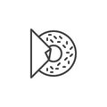 Take out donut line icon