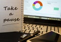 Take a pause in notepad on office working place