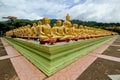 Take photo of Buddha statue sitting image of 1250 monks chant around the Buddha image at Phuttha Utthayan Makha Bucha Anusorn