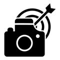 Take photo target icon, simple style