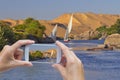 Take a picture of Nile near Aswan Royalty Free Stock Photo