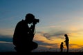 Take pictures at sunset Royalty Free Stock Photo