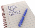 Take the Quiz Test Exam Trivia Fun Game Pen Writing Words