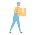 Take relocation box icon cartoon vector. Home move