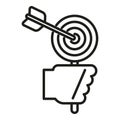 Take self target icon outline vector. Victory vision