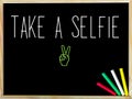 Take a Selfie message and Peace sign Royalty Free Stock Photo